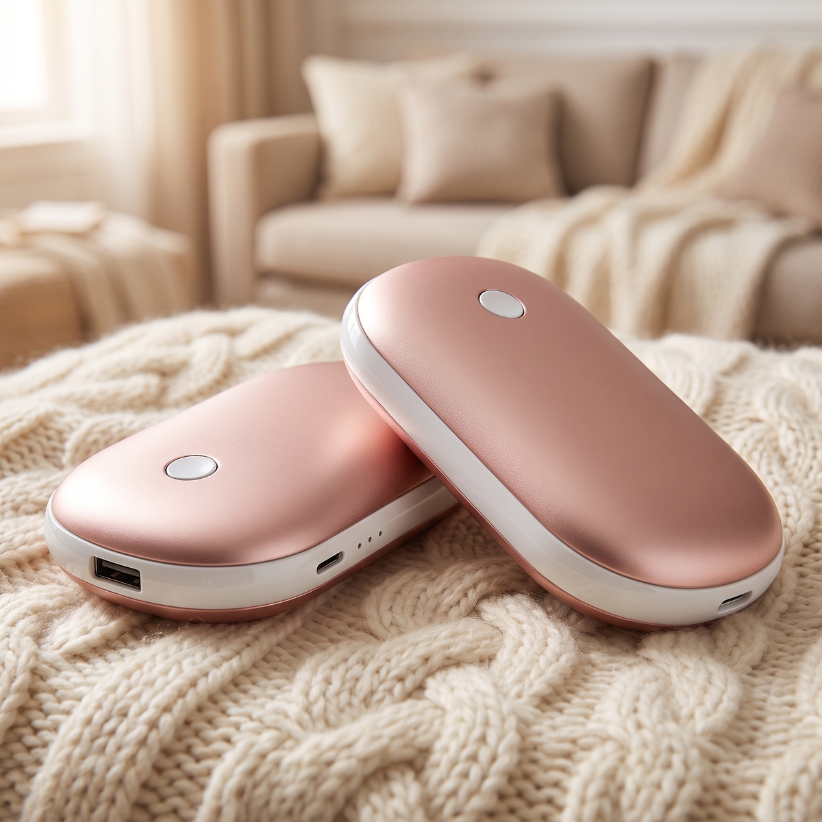Rechargeable Hand Warmers, 2 Pack Pebble Hand Warmer and Power Bank — photo 1