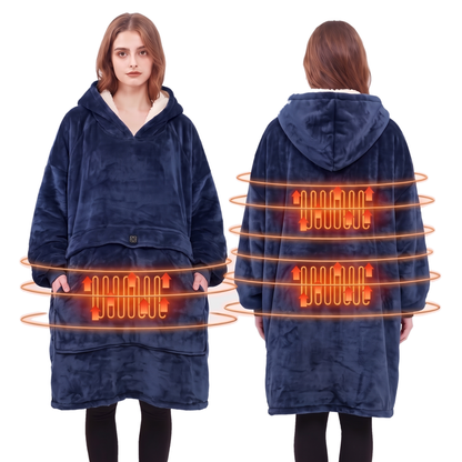 Heated Hoodie Blanket, Oversized Wearable Blanket with 3 Heating Zones — photo 1