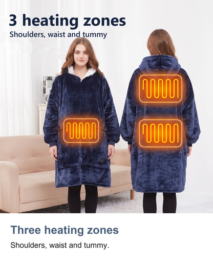 Heated Hoodie Blanket, Oversized Wearable Blanket with 3 Heating Zones — photo 5