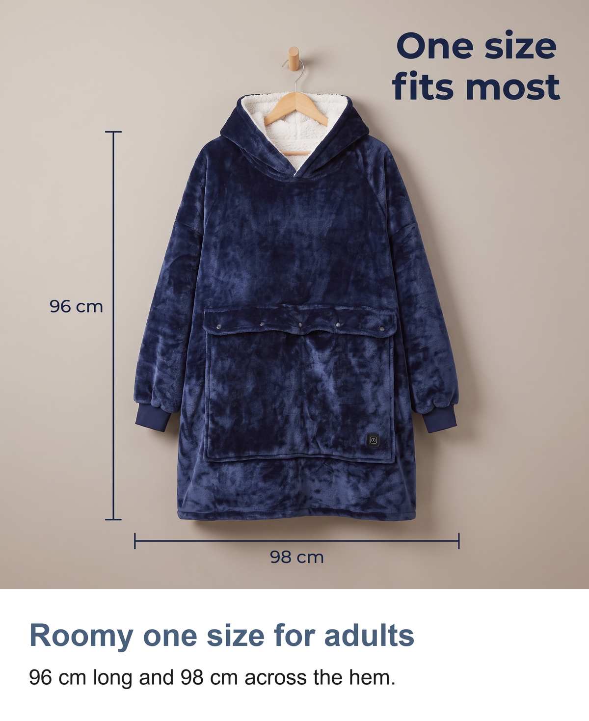 Heated Hoodie Blanket, Oversized Wearable Blanket with 3 Heating Zones — photo 15