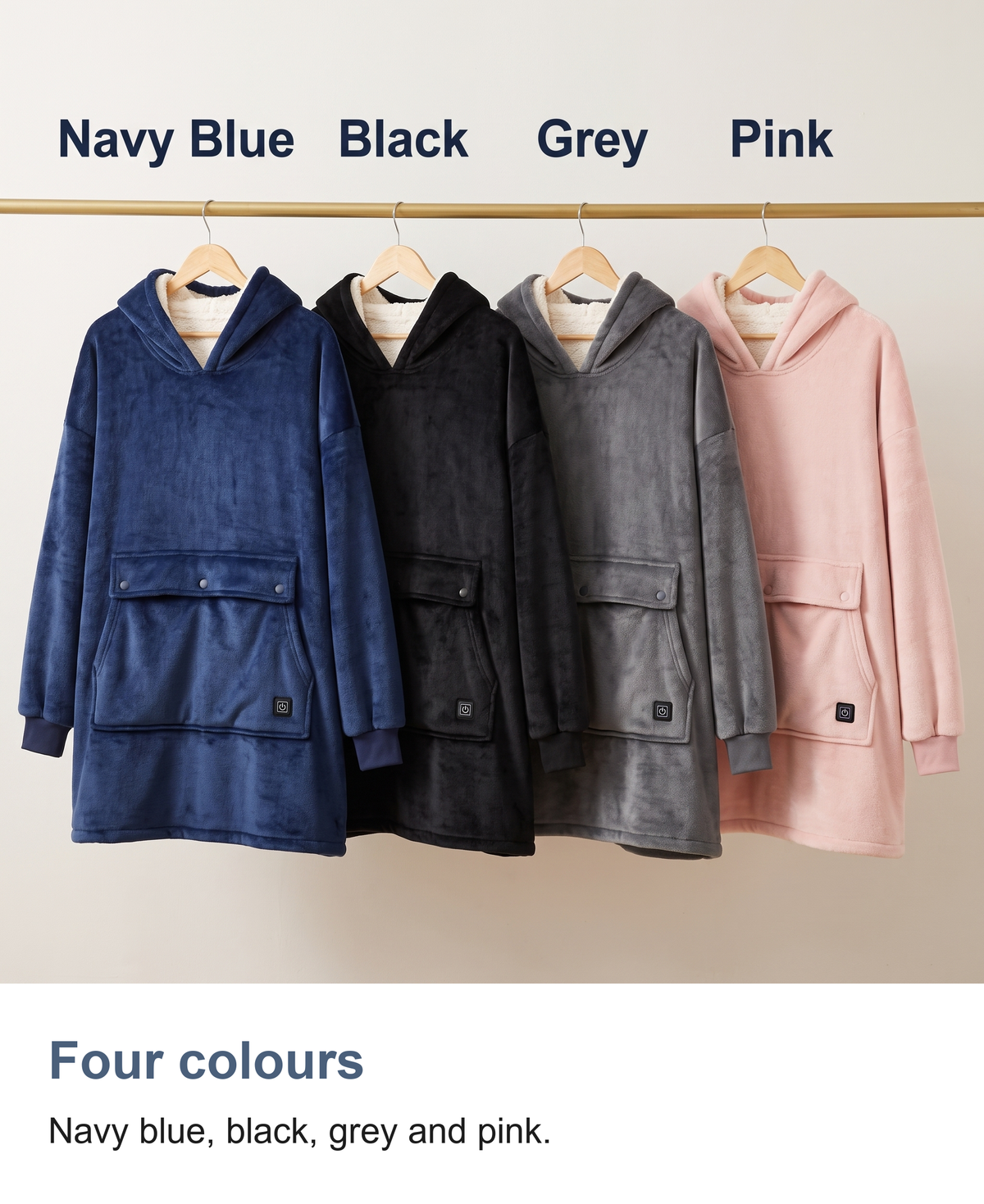 Heated Hoodie Blanket, Oversized Wearable Blanket with 3 Heating Zones — photo 9