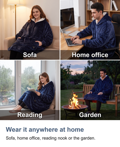 Heated Hoodie Blanket, Oversized Wearable Blanket with 3 Heating Zones — photo 11