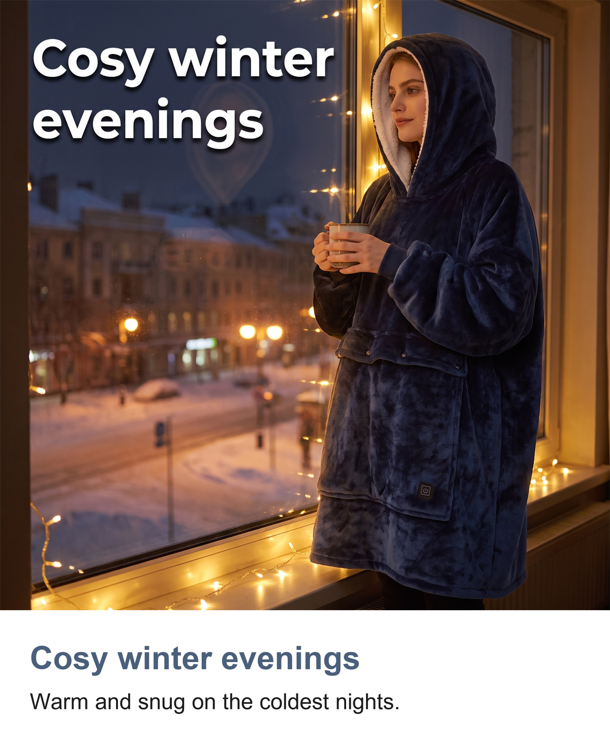 Heated Hoodie Blanket, Oversized Wearable Blanket with 3 Heating Zones — photo 13