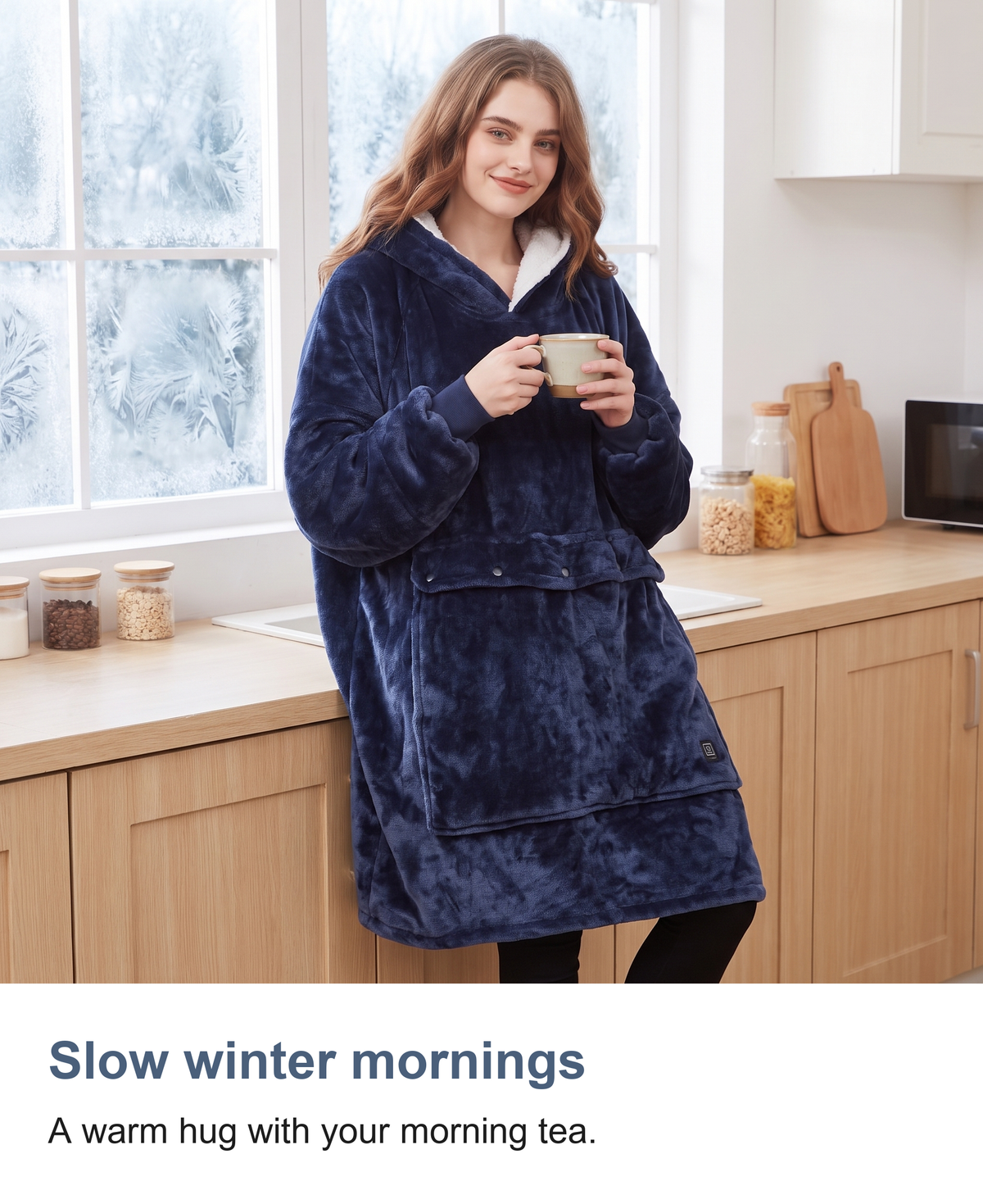 Heated Hoodie Blanket, Oversized Wearable Blanket with 3 Heating Zones — photo 14
