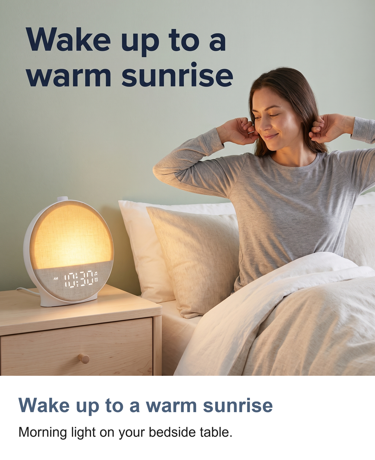Sunrise Clock with Bluetooth Speaker, Wake Up Light and 30 Sounds — photo 2