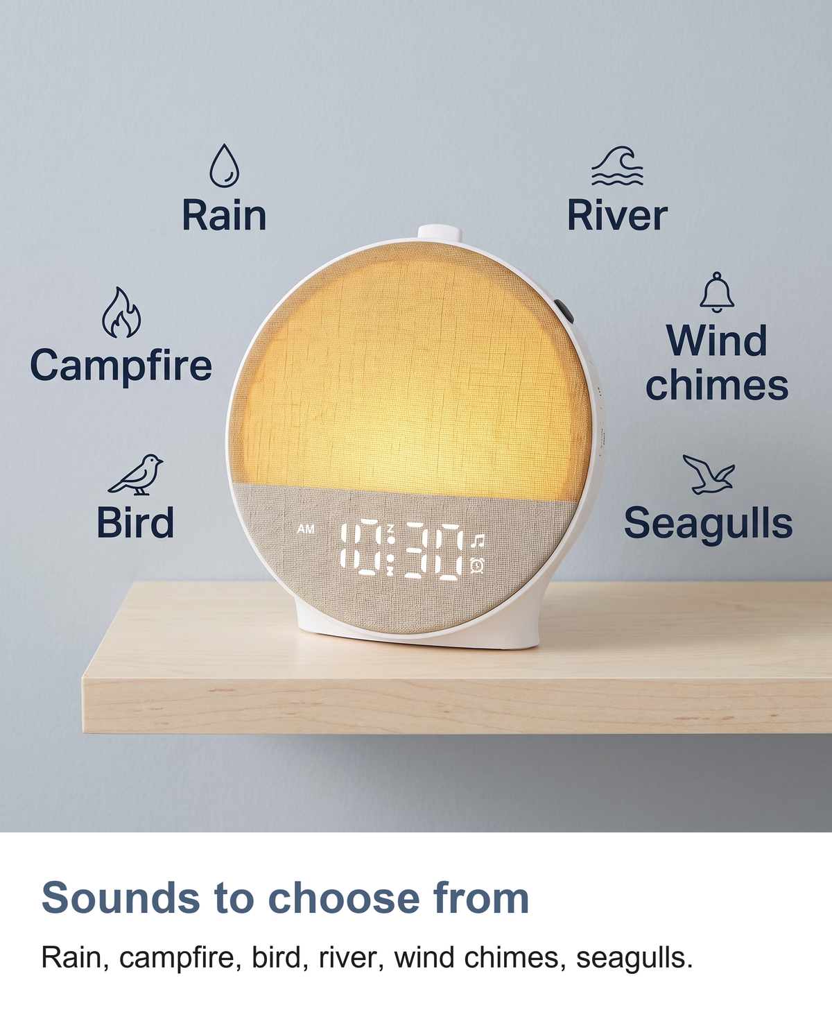 Sunrise Clock with Bluetooth Speaker, Wake Up Light and 30 Sounds — photo 7