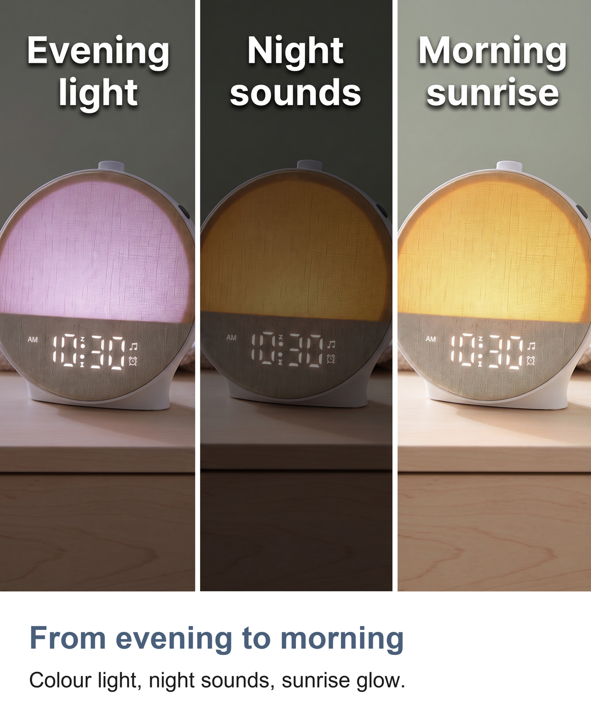 Sunrise Clock with Bluetooth Speaker, Wake Up Light and 30 Sounds — photo 9