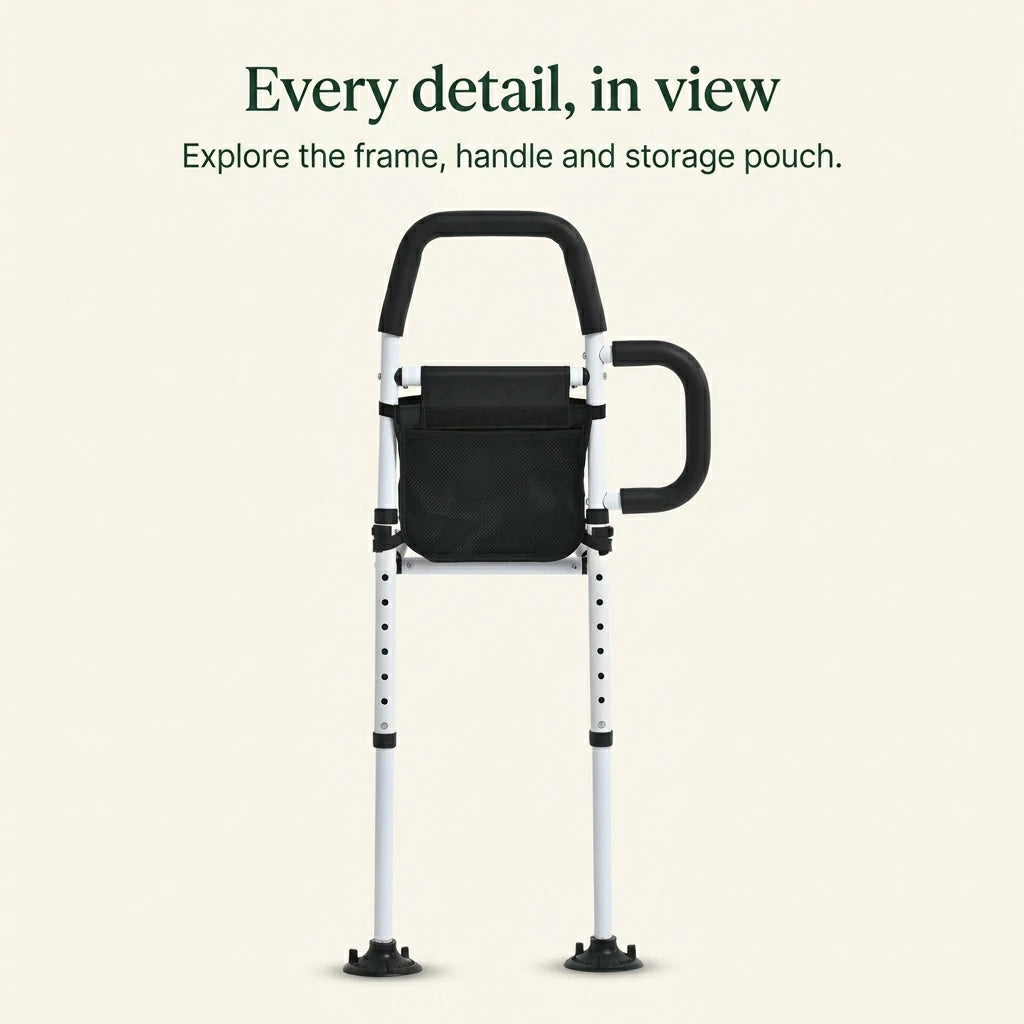 Perdepo™ - Bedside Support Rail | Adjustable Bed Assist for Seniors
