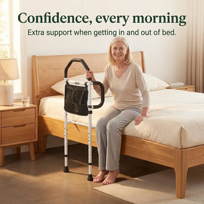 Perdepo™ - Bedside Support Rail | Adjustable Bed Assist for Seniors