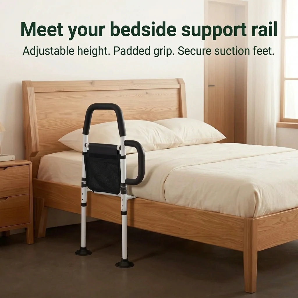 Perdepo™ - Bedside Support Rail | Adjustable Bed Assist for Seniors