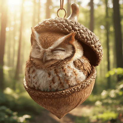 Woodland Animal Acorn Christmas Tree Ornaments, Handcrafted Rustic Holiday Decor — photo 6