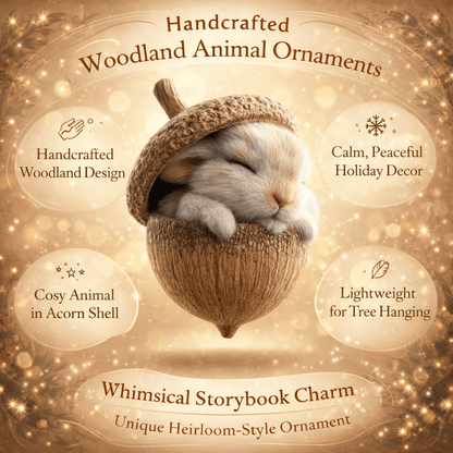 Woodland Animal Acorn Christmas Tree Ornaments, Handcrafted Rustic Holiday Decor — photo 7