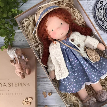 Handmade Waldorf Doll – Soft Plush Toy, Natural Cotton & Wool, Hypoallergenic — photo 5