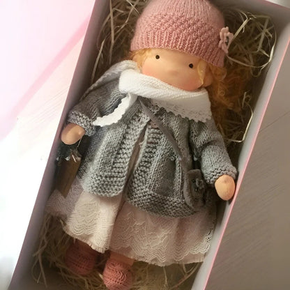 Handmade Waldorf Doll – Soft Plush Toy, Natural Cotton & Wool, Hypoallergenic — photo 7