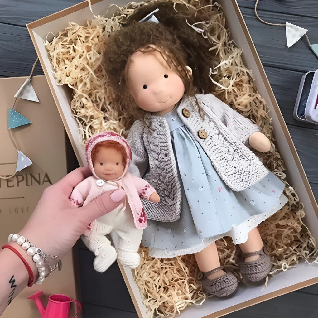 Handmade Waldorf Doll – Soft Plush Toy, Natural Cotton & Wool, Hypoallergenic — photo 9