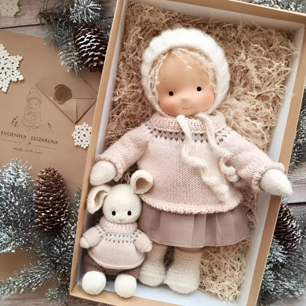Handmade Waldorf Doll – Soft Plush Toy, Natural Cotton & Wool, Hypoallergenic — photo 11