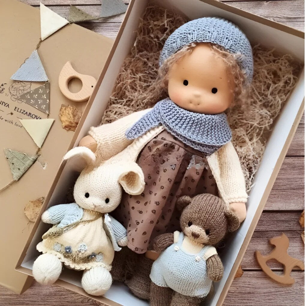 Handmade Waldorf Doll – Soft Plush Toy, Natural Cotton & Wool, Hypoallergenic — photo 13