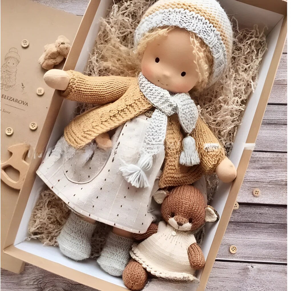 Handmade Waldorf Doll – Soft Plush Toy, Natural Cotton & Wool, Hypoallergenic — photo 15