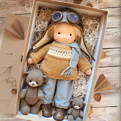 Handmade Waldorf Doll – Soft Plush Toy, Natural Cotton & Wool, Hypoallergenic — photo 16