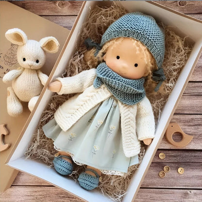 Handmade Waldorf Doll – Soft Plush Toy, Natural Cotton & Wool, Hypoallergenic — photo 19