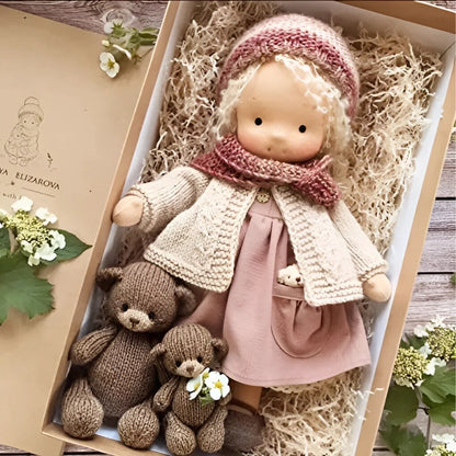 Handmade Waldorf Doll – Soft Plush Toy, Natural Cotton & Wool, Hypoallergenic — photo 22