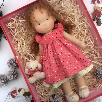 Handmade Waldorf Doll – Soft Plush Toy, Natural Cotton & Wool, Hypoallergenic — photo 25