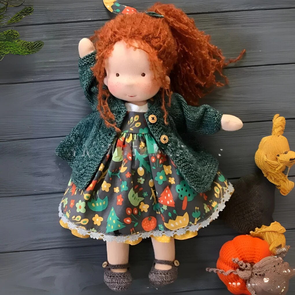 Handmade Waldorf Doll – Soft Plush Toy, Natural Cotton & Wool, Hypoallergenic — photo 26