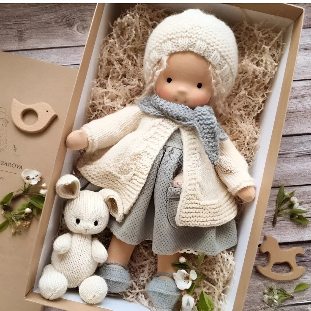 Handmade Waldorf Doll – Soft Plush Toy, Natural Cotton & Wool, Hypoallergenic — photo 28