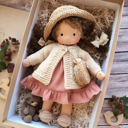 Handmade Waldorf Doll – Soft Plush Toy, Natural Cotton & Wool, Hypoallergenic — photo 30