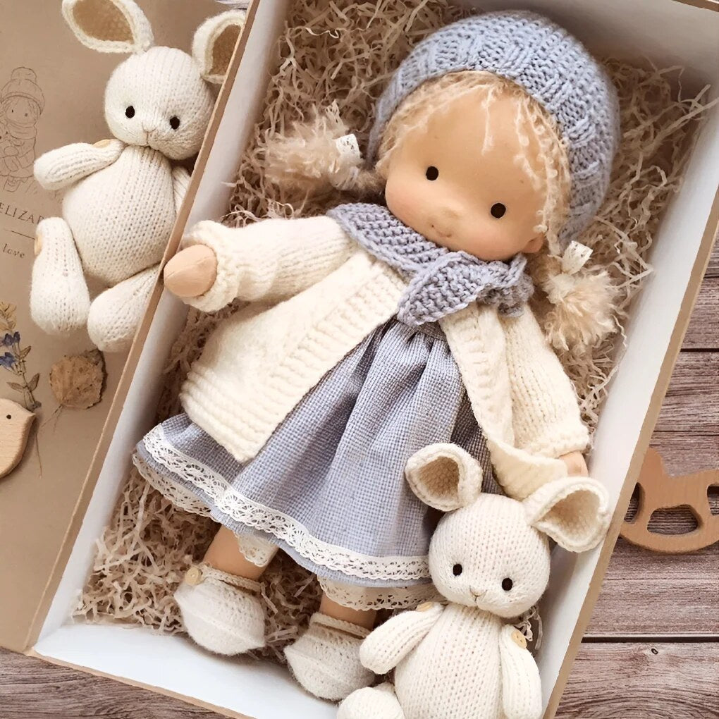 Handmade Waldorf Doll – Soft Plush Toy, Natural Cotton & Wool, Hypoallergenic — photo 33