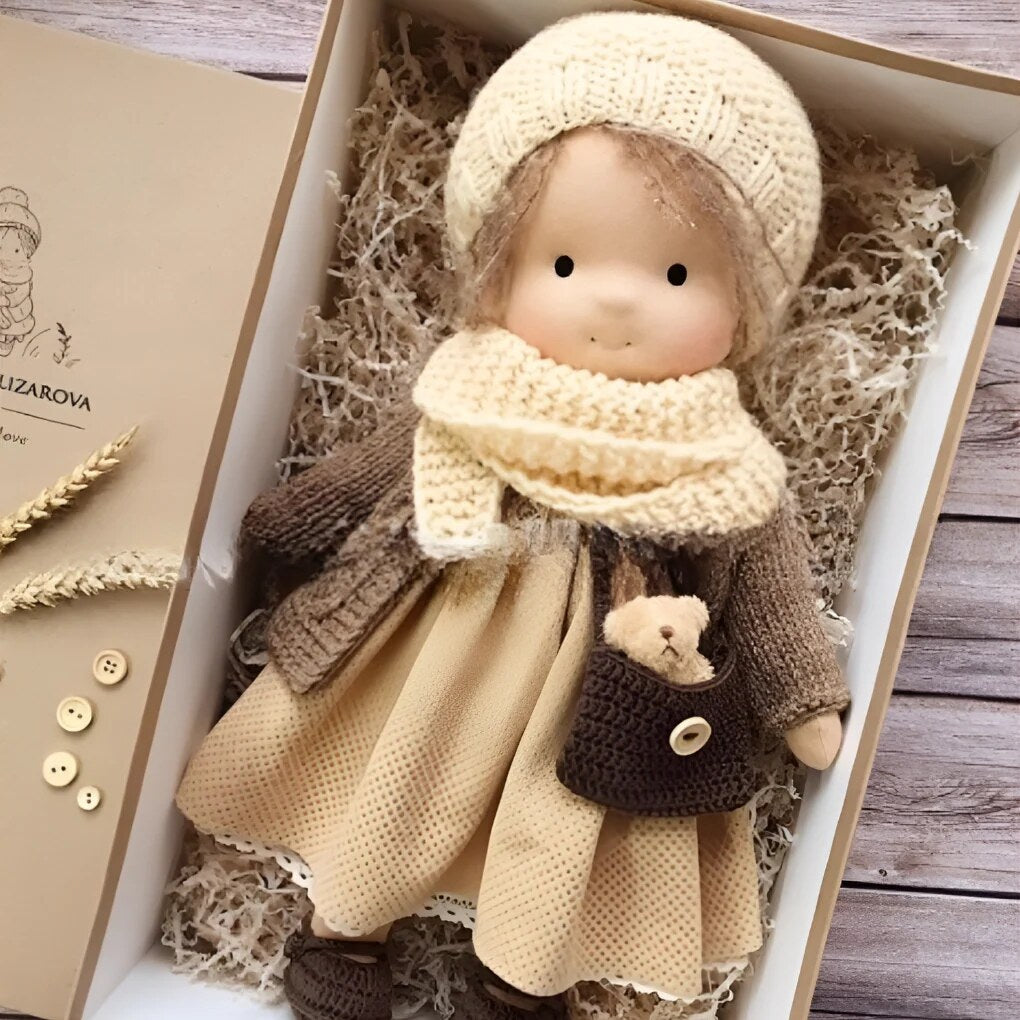 Handmade Waldorf Doll – Soft Plush Toy, Natural Cotton & Wool, Hypoallergenic — photo 34