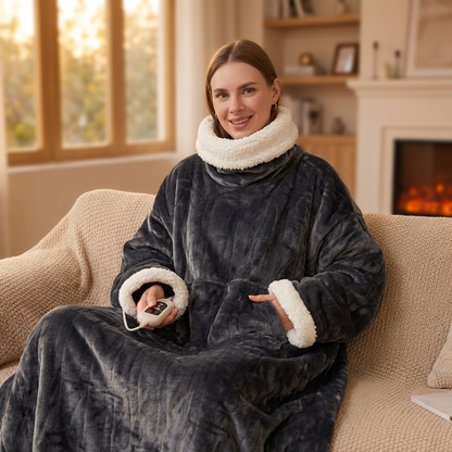 Wearable Electric Heated Blanket with Sherpa Fleece Lining, Sleeves & 6 Heat Settings — photo 1