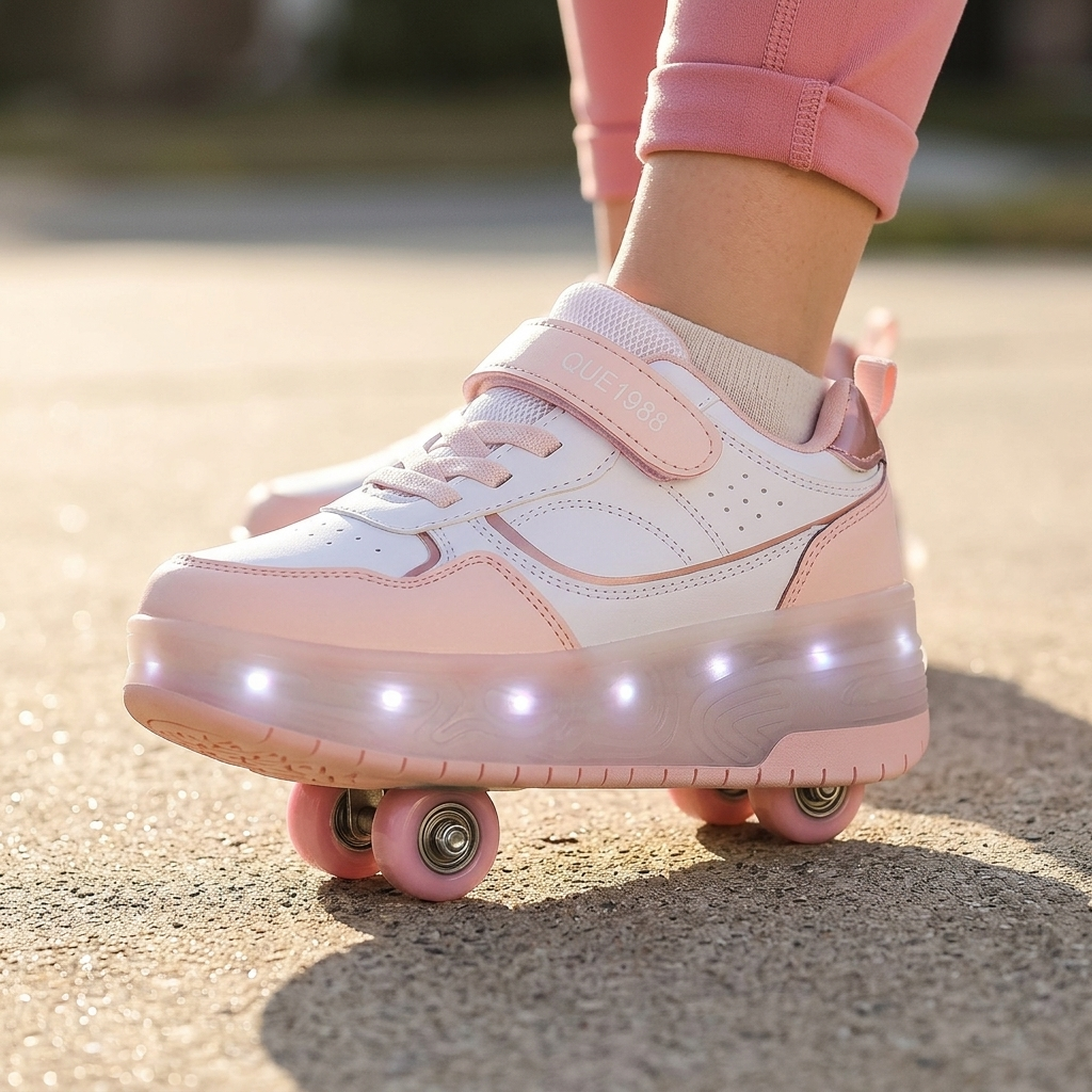 Children's Roller Sneakers with Retractable Wheels and Rechargeable LED Light-Up Sole — photo 16