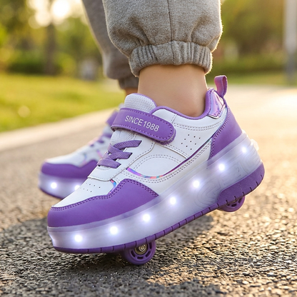 Children's Roller Sneakers with Retractable Wheels and Rechargeable LED Light-Up Sole — photo 1