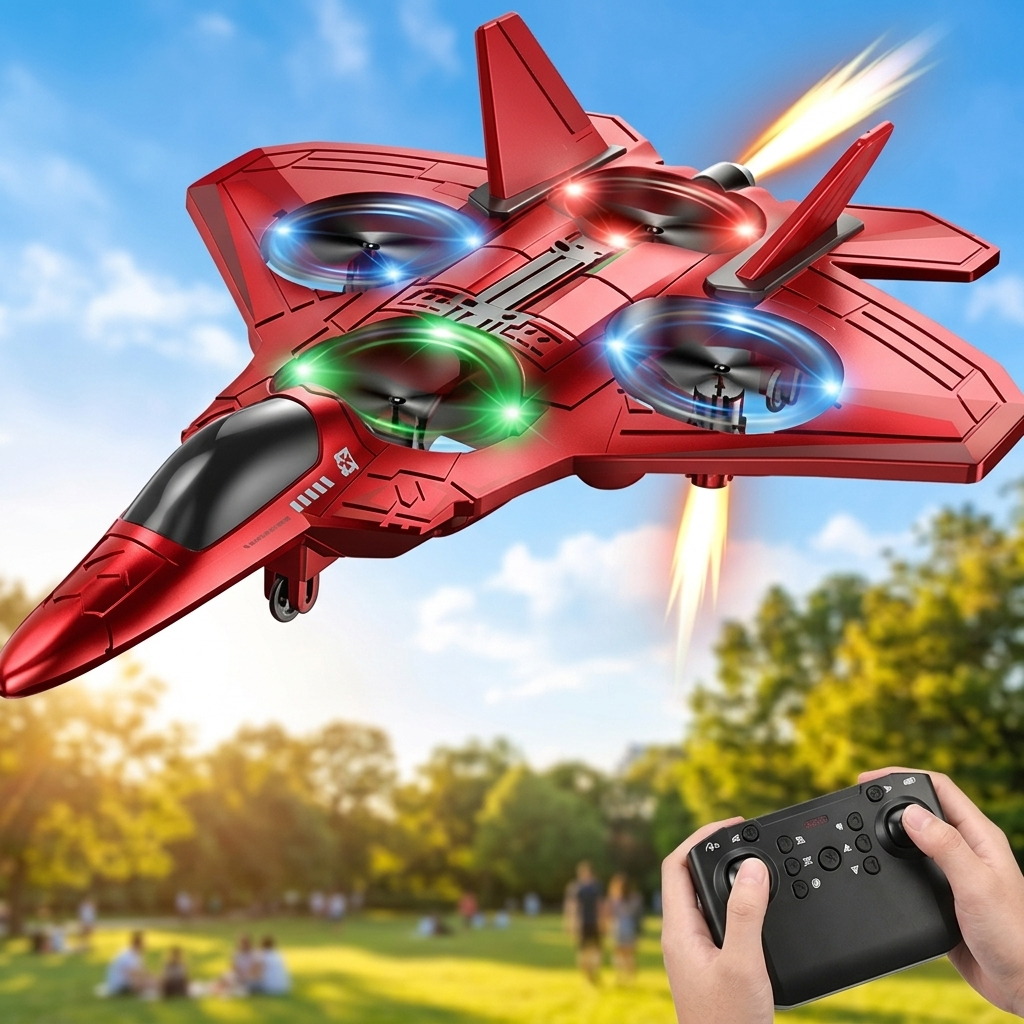 Remote-Controlled Flying Toy Jet with 360-Degree Loops and LED Lights, Shockproof — photo 12