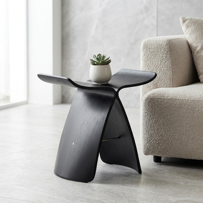 Sculptural Butterfly Stool with Curved Seat - Decorative Side Seat and Storage Surface — photo 1