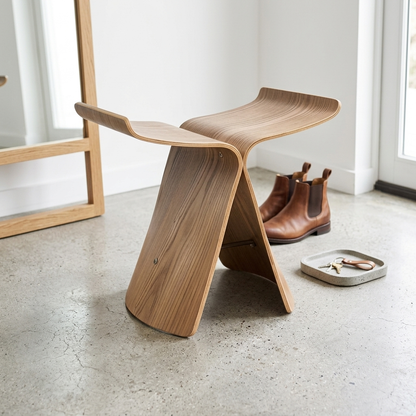 Sculptural Butterfly Stool with Curved Seat - Decorative Side Seat and Storage Surface — photo 13