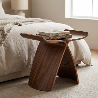 Sculptural Butterfly Stool with Curved Seat - Decorative Side Seat and Storage Surface — photo 12