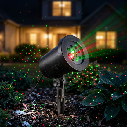 Outdoor Christmas Laser Light Projector with Red and Green LED Patterns — photo 1