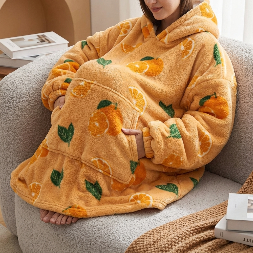 Long Wearable Blanket Hoodie Oversized Sherpa Fleece Hooded Blanket with Kangaroo Pocket for Adults — photo 20