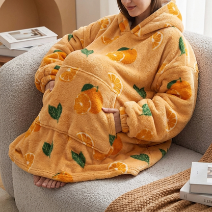 Long Wearable Blanket Hoodie Oversized Sherpa Fleece Hooded Blanket with Kangaroo Pocket for Adults — photo 20
