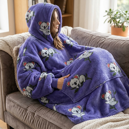Long Wearable Blanket Hoodie Oversized Sherpa Fleece Hooded Blanket with Kangaroo Pocket for Adults — photo 25
