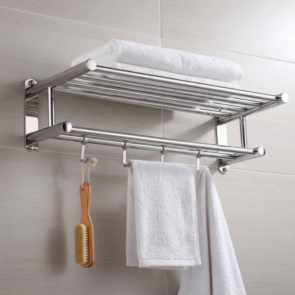 Wall Mounted Stainless Steel Towel Holder with Matte Brushed Finish for Bathroom, Kitchen and WC — photo 1