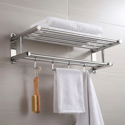 Wall Mounted Stainless Steel Towel Holder with Matte Brushed Finish for Bathroom, Kitchen and WC — photo 1