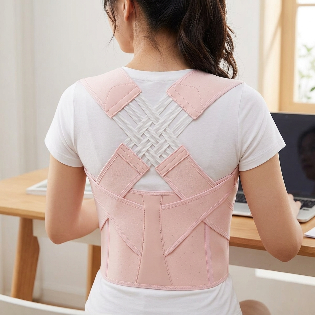 Adjustable Posture Support Brace in Breathable Elastic Fabric, Lightweight Everyday Back Support — photo 8