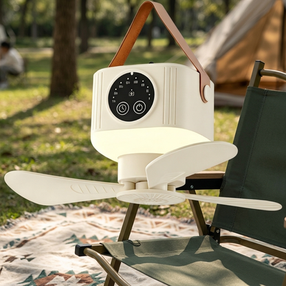 Rechargeable Camping Fan with LED Lantern, Remote Control, 3 Speeds and Timer, Hanging Tent Fan — photo 13