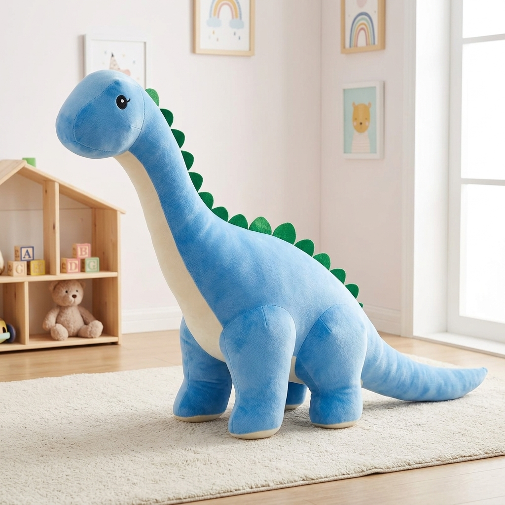 Giant Diplodocus Dinosaur Soft Toy, Plush Cuddly Stuffed Animal in Three Sizes and Three Colours — photo 1