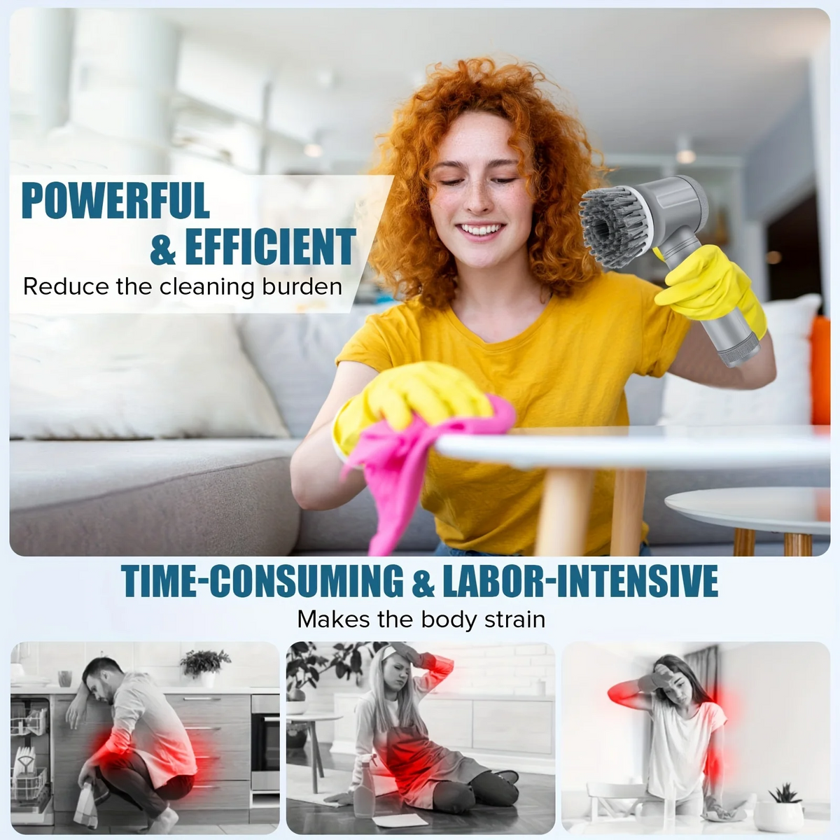 9 In 1 Handheld Kitchen Cleaning Cordless Rotary Scrubber — photo 3