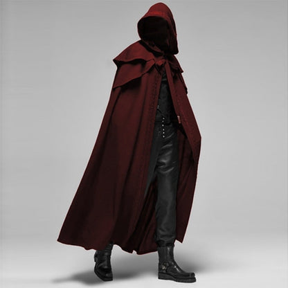 Hooded Cloak with Cape Shoulder Capelet and Decorative Trim for Gothic Costume — photo 2