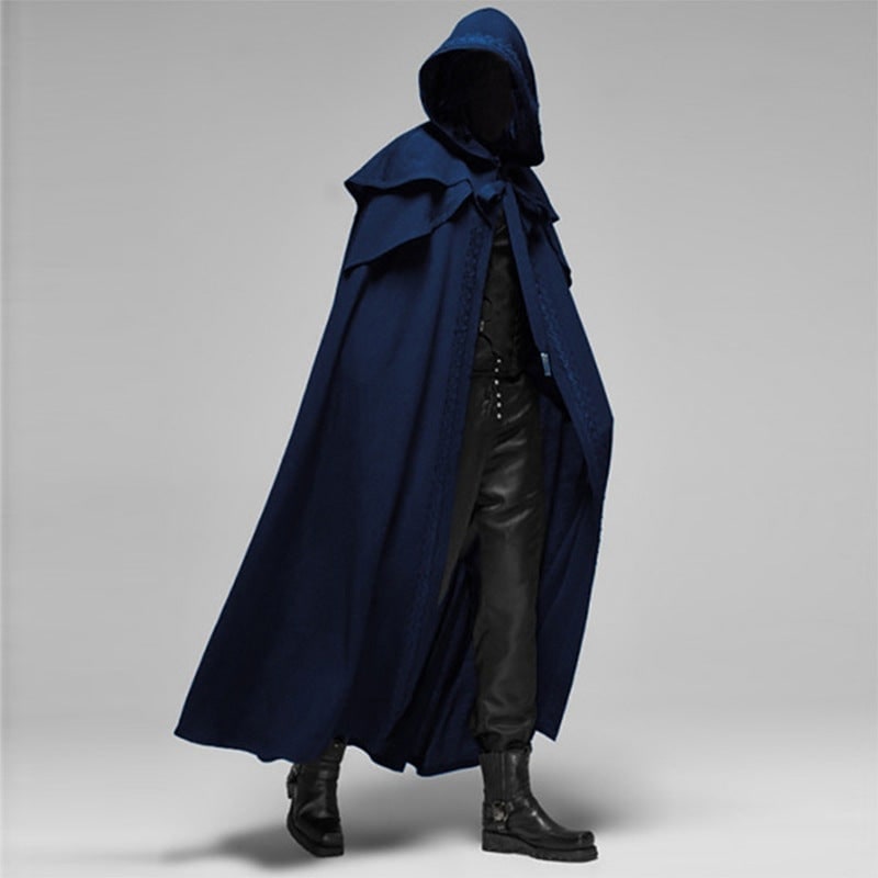 Hooded Cloak with Cape Shoulder Capelet and Decorative Trim for Gothic Costume — photo 3